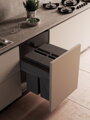 Riex GN87 odpadkový kôš - 600, 2x40L, H506, antracit, výsuv Grass