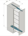 PEKA Plnovýsuv pre drevené Boxy, 600mm strieborný