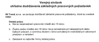 Verejný záväzok ohľadom dodržiavania základných pracovných požiadaviek