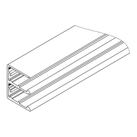 Hawa Combino 50 H FS horné vedenie predvŕtané 2500 mm, eloxovaný hliník