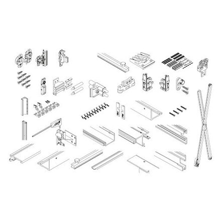 Hawa Folding Concepta 25, H 1250-1850 mm, set pre ľavé krídla, čierna anóda