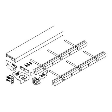 Hawa  Folding Concepta spodný profil 1300 mm, eloxovaný hliník, set s príslušenstvom