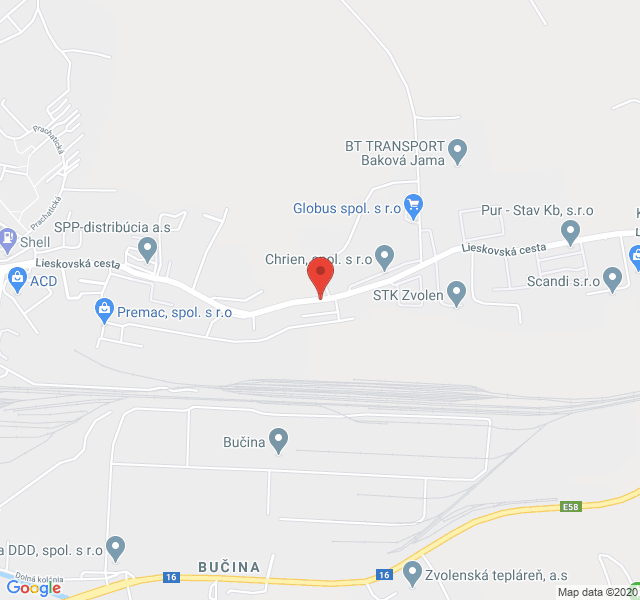 Google map: Lieskovská 20, Zvolen 