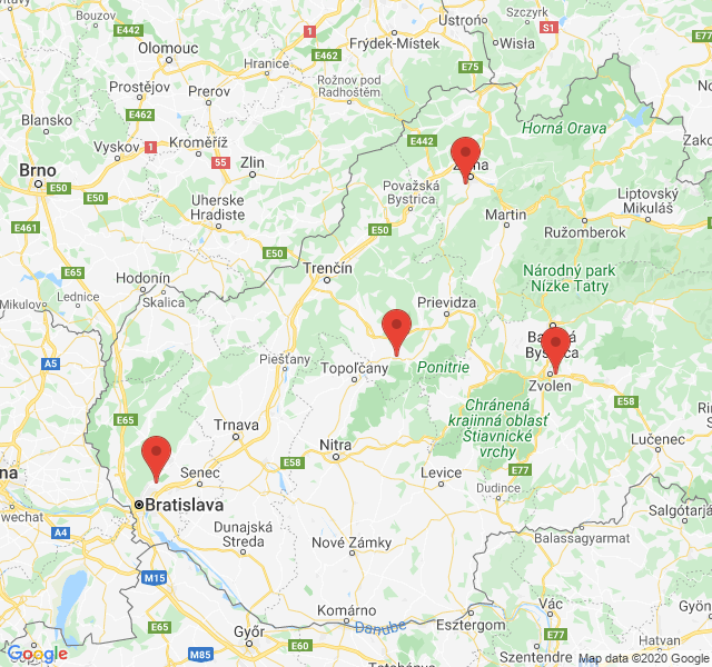 Google map: Rybnicna 38, Bratislava